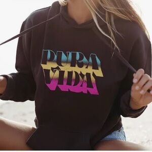 Pura Vida Black and Pink Relaxed Sweatshirt